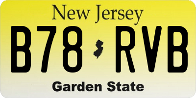 NJ license plate B78RVB