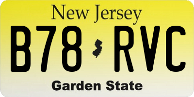 NJ license plate B78RVC