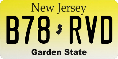 NJ license plate B78RVD