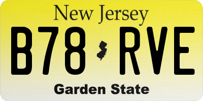 NJ license plate B78RVE