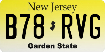 NJ license plate B78RVG