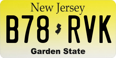 NJ license plate B78RVK