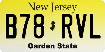 NJ license plate B78RVL