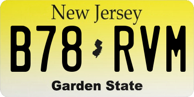 NJ license plate B78RVM