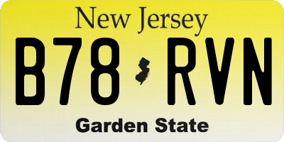 NJ license plate B78RVN