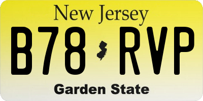NJ license plate B78RVP