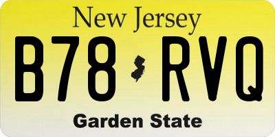 NJ license plate B78RVQ