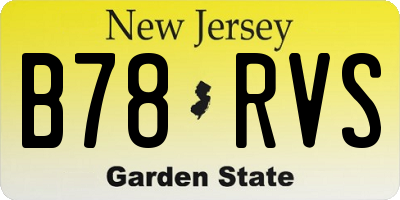 NJ license plate B78RVS