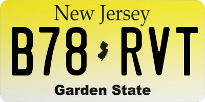 NJ license plate B78RVT