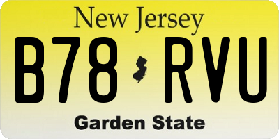 NJ license plate B78RVU
