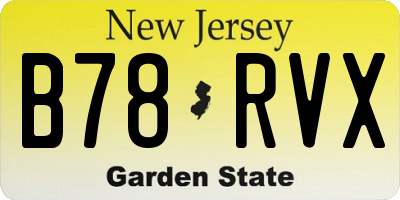 NJ license plate B78RVX