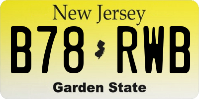 NJ license plate B78RWB