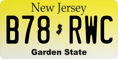 NJ license plate B78RWC