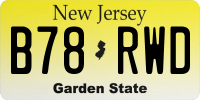 NJ license plate B78RWD