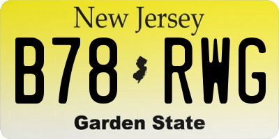 NJ license plate B78RWG