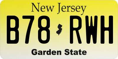 NJ license plate B78RWH