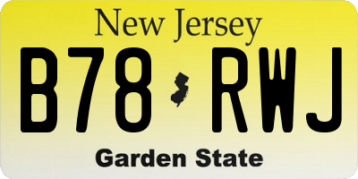 NJ license plate B78RWJ