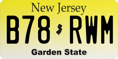 NJ license plate B78RWM
