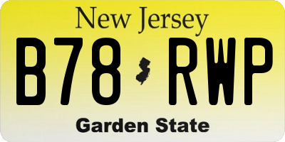 NJ license plate B78RWP