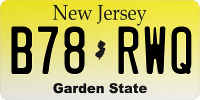 NJ license plate B78RWQ
