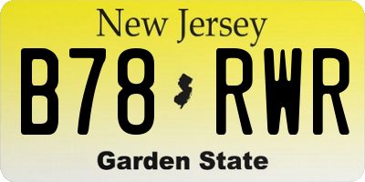 NJ license plate B78RWR