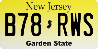 NJ license plate B78RWS