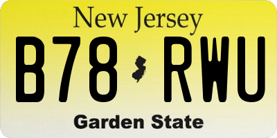 NJ license plate B78RWU