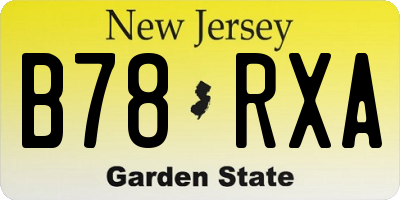NJ license plate B78RXA