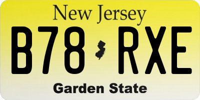 NJ license plate B78RXE