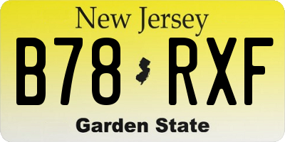 NJ license plate B78RXF