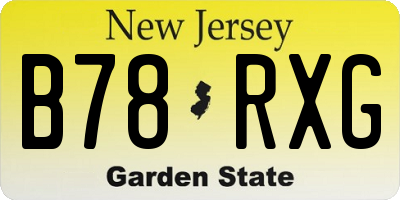 NJ license plate B78RXG