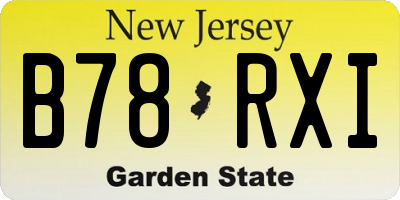 NJ license plate B78RXI