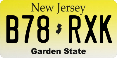 NJ license plate B78RXK