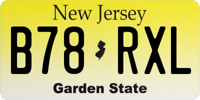 NJ license plate B78RXL