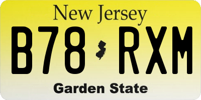NJ license plate B78RXM