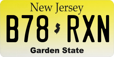 NJ license plate B78RXN