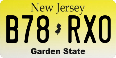 NJ license plate B78RXO