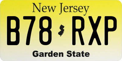 NJ license plate B78RXP
