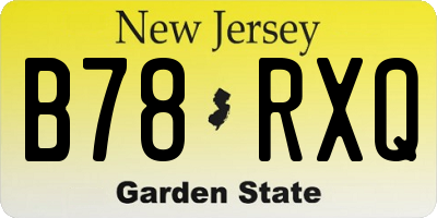 NJ license plate B78RXQ