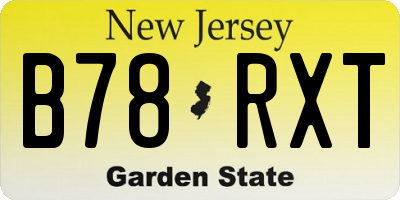 NJ license plate B78RXT