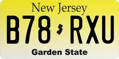 NJ license plate B78RXU