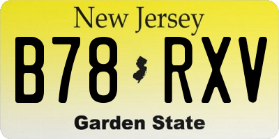 NJ license plate B78RXV