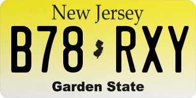 NJ license plate B78RXY