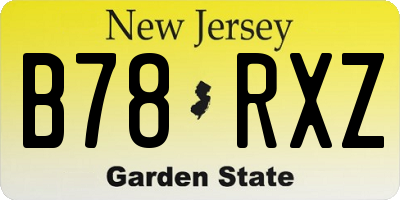 NJ license plate B78RXZ