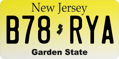 NJ license plate B78RYA