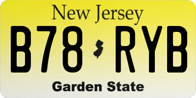 NJ license plate B78RYB
