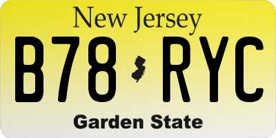 NJ license plate B78RYC