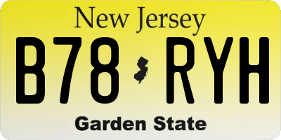 NJ license plate B78RYH