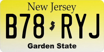 NJ license plate B78RYJ