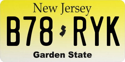 NJ license plate B78RYK